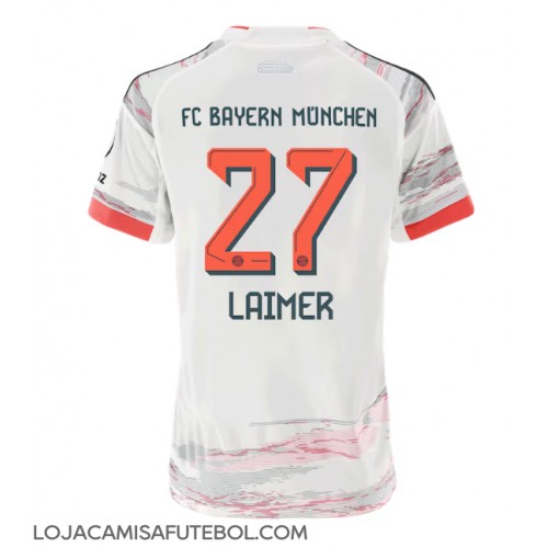 Camisa de Futebol Bayern Munich Konrad Laimer #27 Equipamento Secundário Mulheres 2025-26 Manga Curta